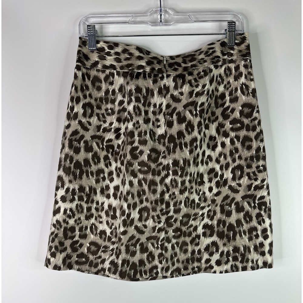 Banana Republic Animal Print 100% Silk Mini Skirt with pockets